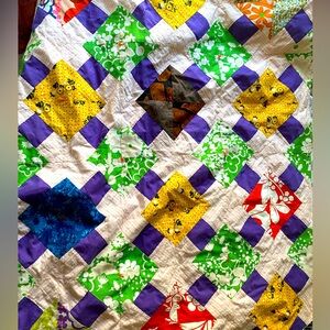 Vintage cotton lap quilt